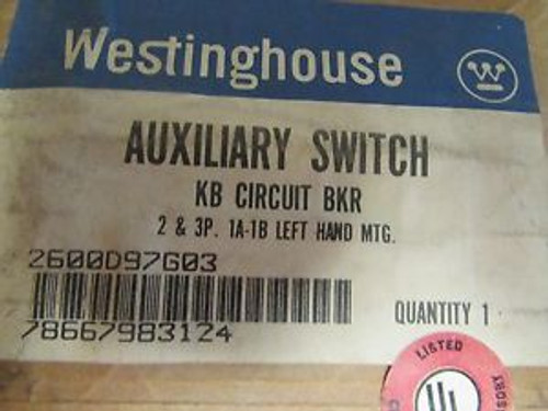 Westinghouse Cutler Hammer 1A 1B Kb Auxiliary Switch 2600D97G03