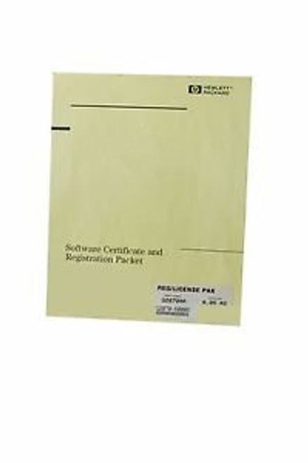 Agilent G2070 Gc Software Certificate And Registration Packet