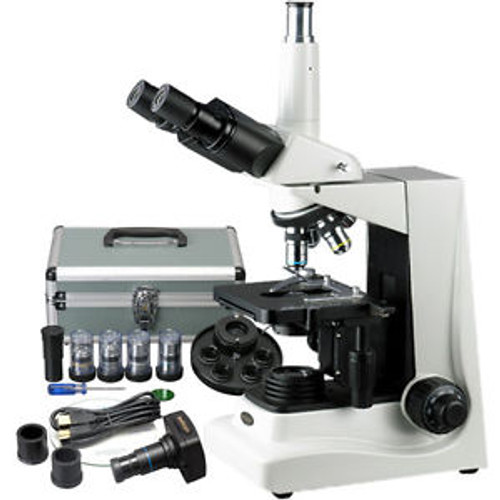 Amscope 40X-1600X Turret Phase Contrast Trinocular Microscope W 10Mp Camera