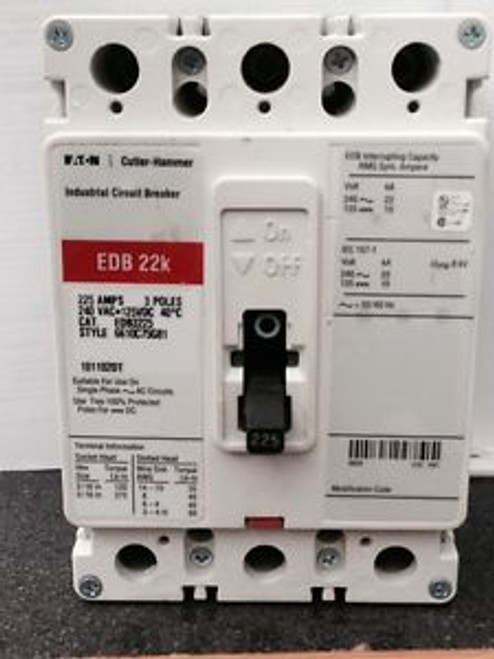 Cutler-Hammer Edb 22K 225 Amp 3 Pole Circuit Breaker