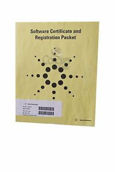 Agilent G1701 GCMS Software Certificate and Registration Packet