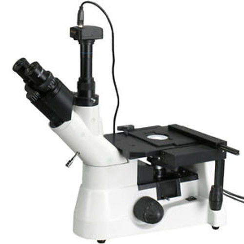 Amscope 40X-800X Xl View Polarizing Inverted Metallurgical Microscope + Camera