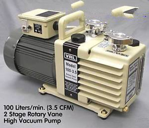 NEW! 3.5CFM (100 L/MIN) 2 STAGE OIL SEALED VACUUM PUMP VRL ALCATEL EDWARDS WELCH