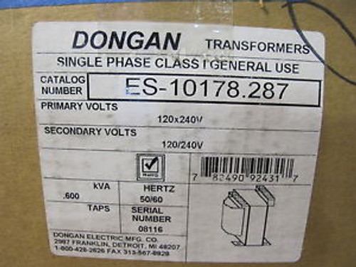 Dongan .600 Kva 1 Phase 120/240 X 120/240 Volt Transformer - T323