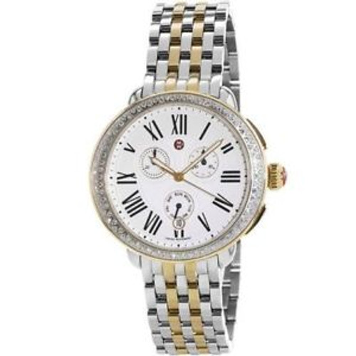 MICHELE 18mm Serein Diamond Two-Tone Ladies Watch Diamond Bezel BRAND NEW