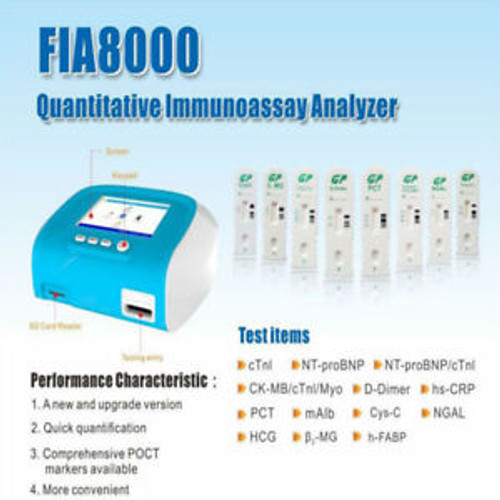 Quantitative Immunoassay Analyzer FIA8000 FREE SHIPPING WITH 25 CRP TEST STRIPS