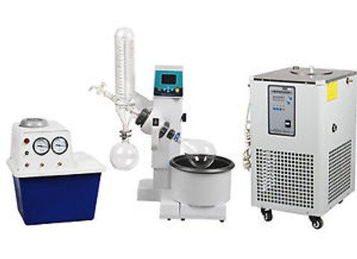 2L Rotary Evaporator Motor Lifting Turnkey Package w/ Water Vacuum Pump &Chiller