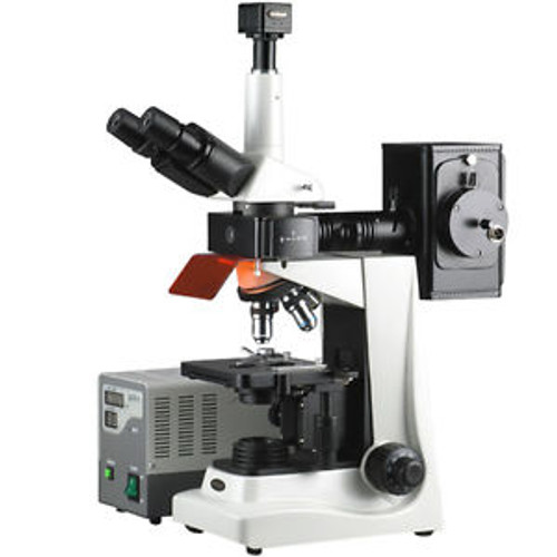 Amscope 40X-1600X Epi Fluorescence Trinocular Microscope + 8Mp Digital Camera