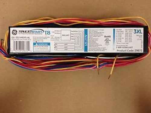 10 Ge 29672 Ge-332-Mvps-Xl 3Lamp T8 120-277V Program Start Fluorescent Ballast