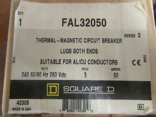 Square D 3 Pole 50 Amp 240 V Circuit Breaker Fal32050