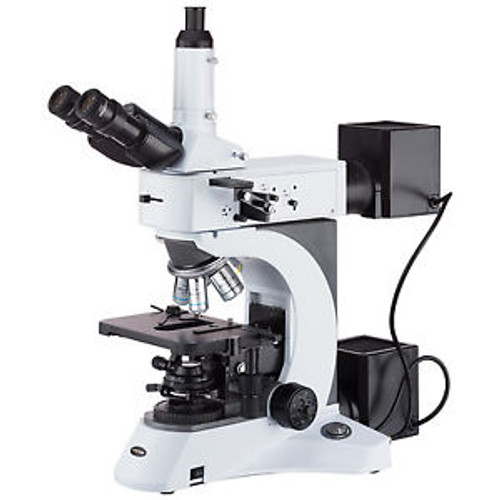 Amscope 50X-2500X Metallurgical Microscope W Darkfield And Polarizing Features
