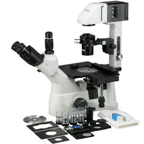Amscope 40X-1500X Phase Contrast Culture Inverted Microscope With Mech Stage