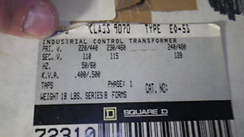 Square D 9070E051 Industrial Control Transformer New