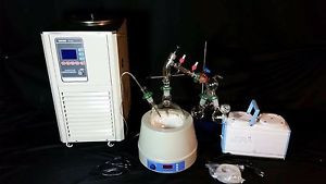 2000 ml Short Path Distillation Kit -20 to 99C Chiller Diaphram Pump Mantle
