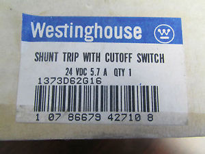 Westinghouse Cutler Hammer 1373D62G16 24 Vdc Shunt Trip For Ghb Ghc Breakers