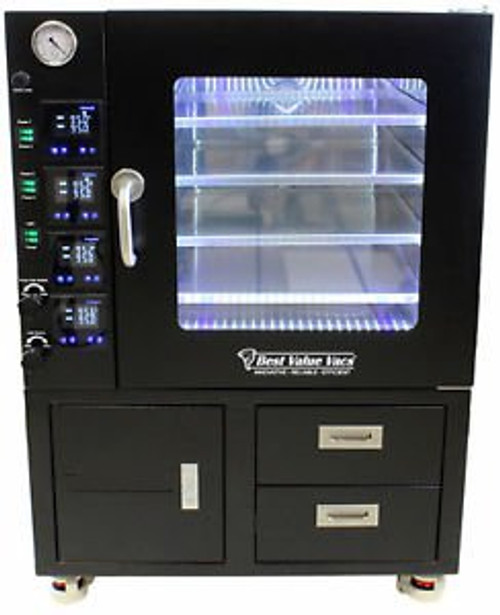 3.2CF BVV Vacuum Oven- LCD/LED-4 Individually Heated Shelves with Drawers and Pu