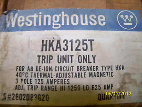 Westinghouse Hka3125T 125Amp 3Pole Trip Unit