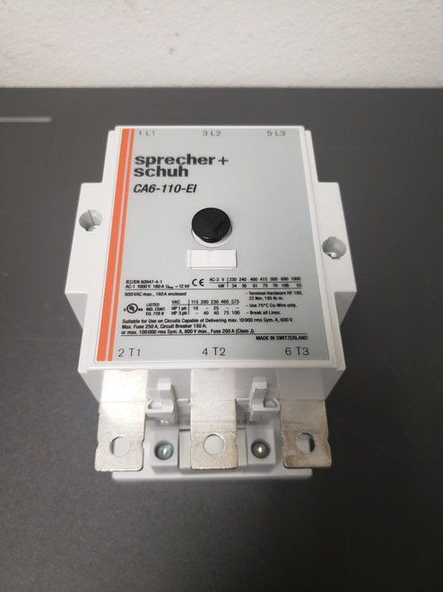 Sprecher+Schuh CA6-110-EI Contactor 160AMP 3P 600VAC