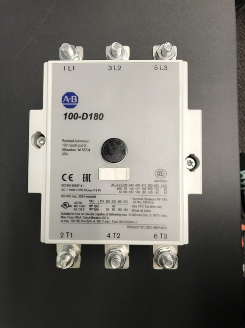 Allen Bradley 100-D180 D11 Contactor 180Amp 120Vac Coil Allen Bradley 100-D180 D11 Contactor 180Amp 120Vac Coil