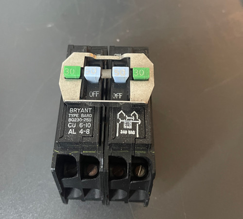 Bryant Murray BQ230-250 30 Amp 50 Amp 120/240 VAC Quad Circuit Breaker