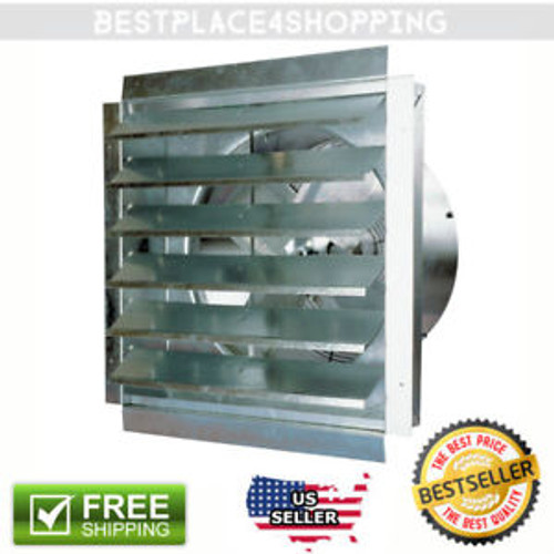 18 Exhaust Shutter Fan Wall Mount 3000 CFM Garage Shop Industrial Heavy Duty