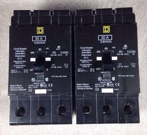 Square D Ejb34030 Circuit Breaker Take Out 30Amp 480V