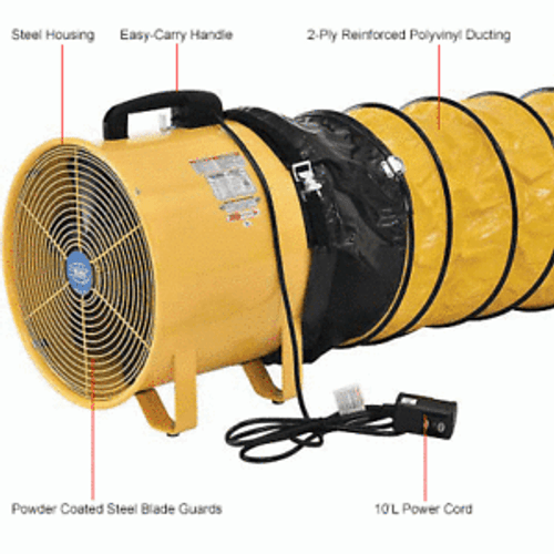 Portable Ventilation 12 Inch Fan Blower 32 Feet Flexible Duct Hose Air Exhaust