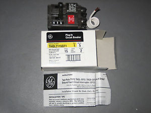 New General Electric Thql2115Gf1 Circuit Breaker 2Pole 15A Thq Gfci 10Ka