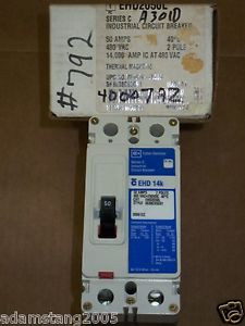New Cutler Hammer Ehd 14K 2 Pole 50 Amp 480V Ehd2050L Circuit Breaker