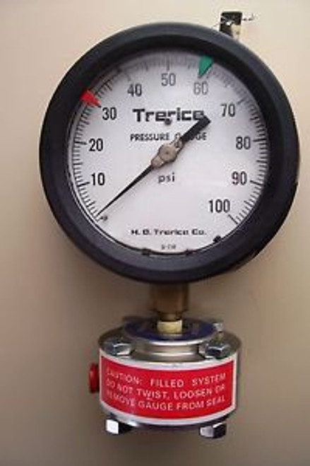 New Trerice Process Gauge Glycerin Filled 100 PSI Seal Assembly T516-03