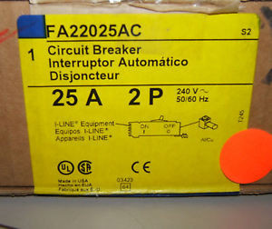 Sq D Circuit Breaker Cat# Fa22025Ac 2P 25A 240V I-Line