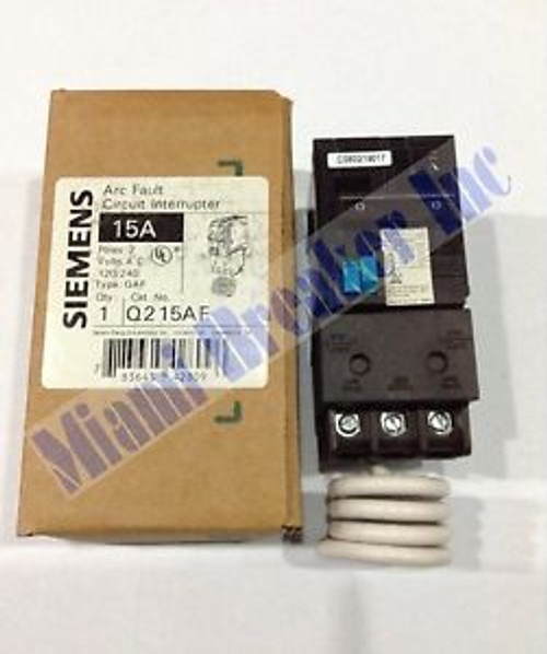 Q215Af Siemens Arc Fault Circuit Breaker 2 Pole 15 Amp 120/240V New