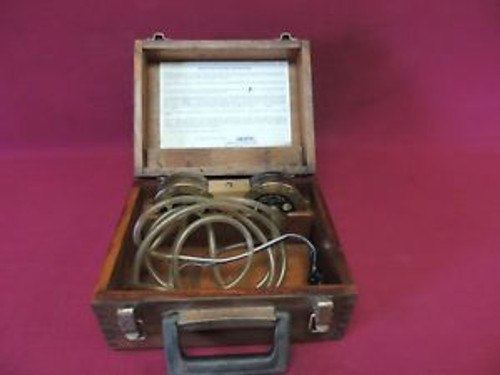 Antique Heath Consultants Incorporated Globe Geophone w/ Wood Box