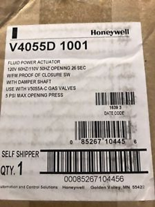 Honeywell V4055D 1001 Fluid Power Actuator 120V 26 Sec New
