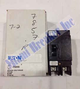 Ghb2035 Eaton Industrial Circuit Breaker 2 Pole 35 Amp 277/480V New In Box