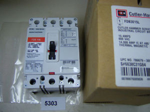 5303 Cutler Hammer Circuit Breaker 15 Amps Fdb3015 3P 250Vdc W/Lugs