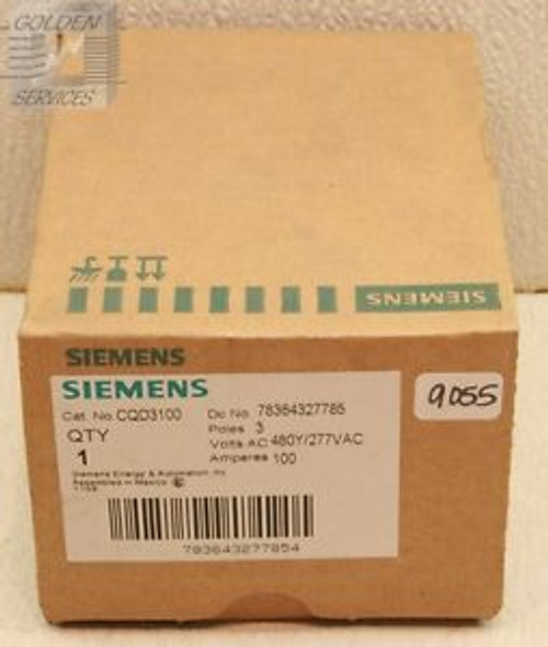 Siemens Cqd3100 Molded Case Circuit Breaker 480Y/277V 100A 3P