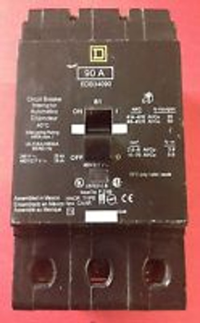 Square D Edb34090 Circuit Breaker 90 Amp 3 Pole