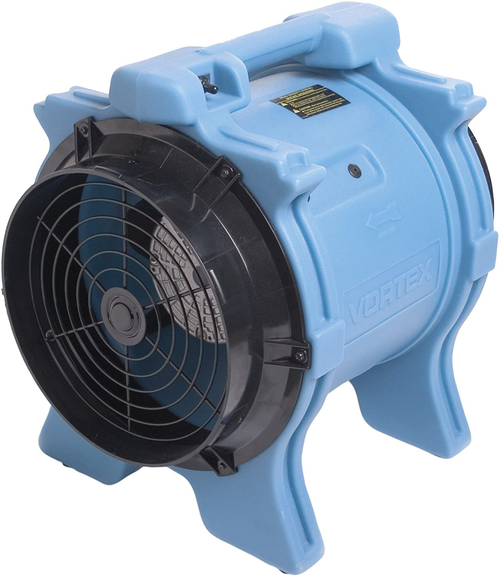 Dri-Eaz F174-Blu Vortex Axial 1.0 Hp Ventilation Fan, 1.0 Hp Motor, 7.4 Amp, Blu