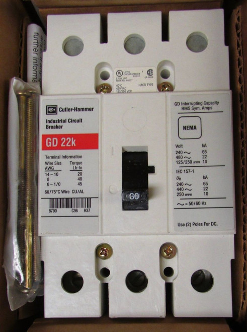 Cutler - Hammer Gd3030D Gd22K 30 A 3 Pole Circuit Breaker