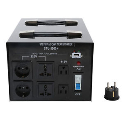 New Stu-5000N Voltage Converter Transformer Step Up Down Usb Port