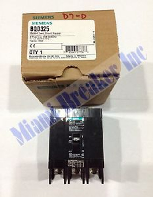 Bqd325 Siemens Molded Case Circuit Breaker 3 Pole 25 Amp 277/480V New