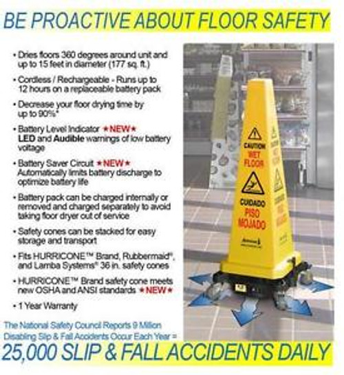Hurricone - HSC 6000 Floor Drying Dolly Cone and charger
