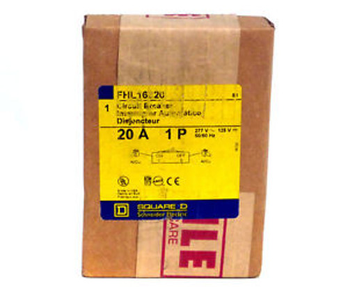 New Square D Fhl16020 20A 1-Pole 277V Circuit Breaker 1 Year Warranty