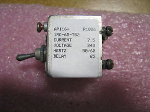 Airpax Circuit Breaker # Ap116-1Rc-65-752  Nsn: 5925-01-580-2765  8215329