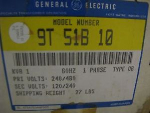 Ge 0.50 Kva 1 Phase 240/480 X 120/240 Volt Step Down Transformer New T822