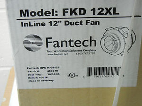 FANTECH FKD 12XL NEW IN-LINE 12 DUCT FAN FKD12XL