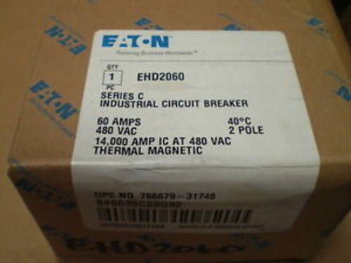 Cutler Hammer Breaker Ehd2060 Series C 60 Amp 2 Pole 480Vac Bolt On - New