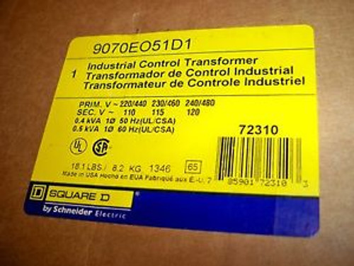 Square D #9070Eo51D1 Industrial Control Transformer, New