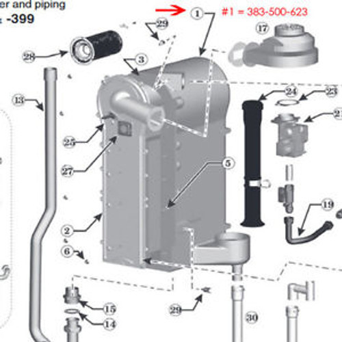 Weil Mclain Heat exchanger Replacement Kit 383-500-623
